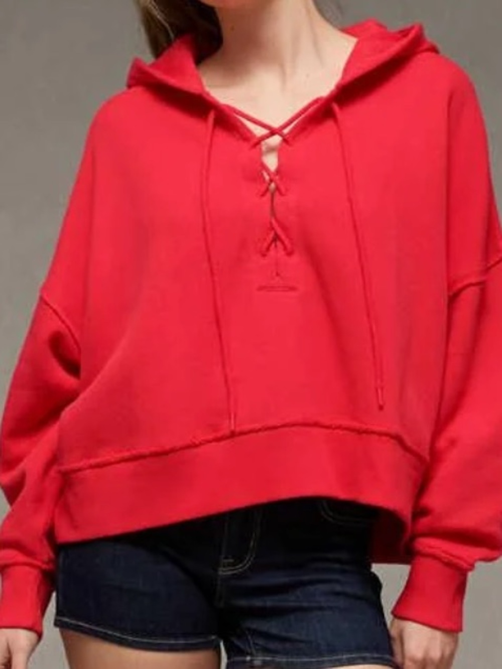 American Eagle | BIG HUG LACE UP HOODIE | NWT SIZE XS